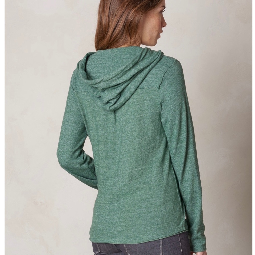 Prana Green Hooded Henley Long Sleeve Top - Picture 4 of 5